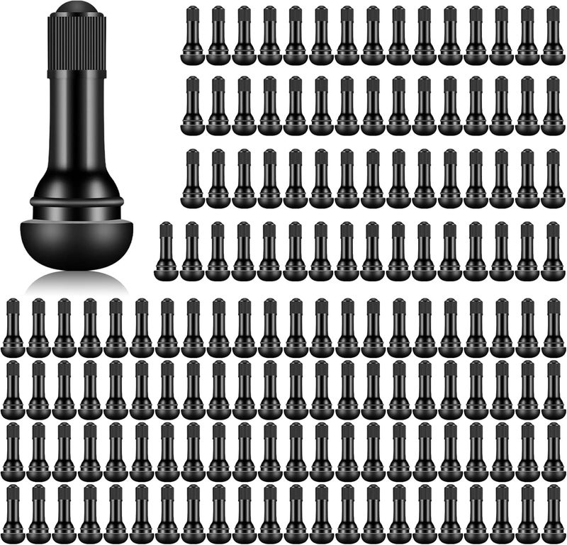 Tottist Tire Valve Stems Rubber Black Rubber Snap-in Valves,Tubeless Valve Stems Suit for 0.453 inch Rim Holes on Standard Vehicle Tires (150pcs（TR413-150pcs）) - Image 1